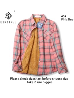 Velvet Thick Warm Women's Plaid Shirt, Female Long Sleeve Tops, M-5XL Winter Fleece Casual Check Blouse, Autumn Clothes T77710A