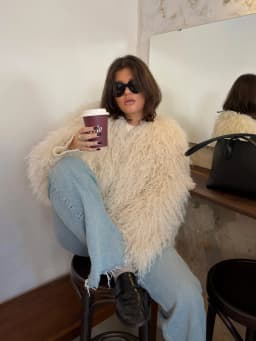 Winter Fluffy Warm Fur Cardigan Cotton Jacket Cropped Outerwear Chic Street Girls Round Neck Faux Sheep Fur Coat Women