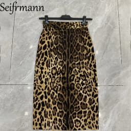Seifrmann Casual printed silk skirt high waist versatile skirt 2026 autumn fashion women's new style