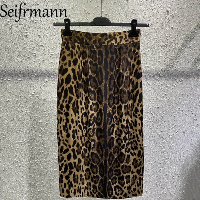 Seifrmann Casual printed silk skirt high waist versatile skirt 2026 autumn fashion women's new style