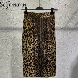Seifrmann Casual printed silk skirt high waist versatile skirt 2026 autumn fashion women's new style