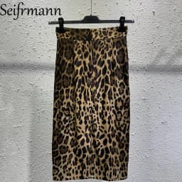 Seifrmann Casual printed silk skirt high waist versatile skirt 2026 autumn fashion women's new style