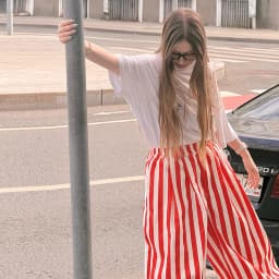 Women Retro Vertical Stripe Matching Two Piece Set Zip Hoodie Jacket Elastic Waist Wide Leg Pants Y2k Casual Street Outfit