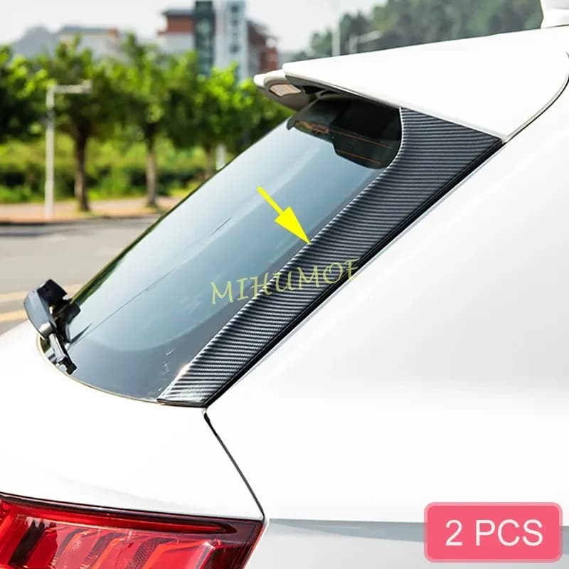 For 2017-2024 Audi Q5 FY SQ5 Carbon Fiber Car Rear Window Spoiler Side Wing Trim Cover 2023 2022 2021 2020 2019 2018