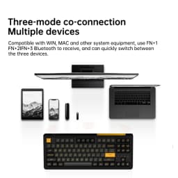 FL·ESPORTS CMK87-SAM Three-Mode Keyboard Full-Key Hot Swap 87-Key 2.4G Wireless Bluetooth Wired Mechanical Keyboard PBT Keycap