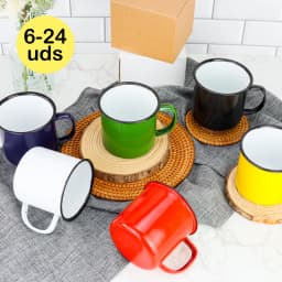 Lot of 6 to 24 Units of Colorful Metal Cups, Breakfast Cups, Details for Communion Guests, Details for Baptism Guests, Original Wedding Gifts, Communion Souvenirs, Birthday Gifts for Children, Regalantes Store