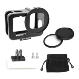 PULUZ for GoPro HERO13 12 11 10 9 Black Housing Shell CNC Aluminum Alloy Protective Cage with Insurance Frame & 52mm UV Lens