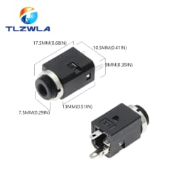 3.5MM Vertical socket 3Pin Stereo Female Socket Jack with Screw 3.5 Audio PJ-341 2 Poles Earphone Hole