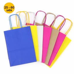 Lot of 25 to 60 Kraft Paper Bags, Colored Paper Bags, Gift Wrapping, Gift Bags, Details for Communion Guests, Wedding Guest Details, Baptism Souvenirs, Birthday Gifts, Regalantes Store