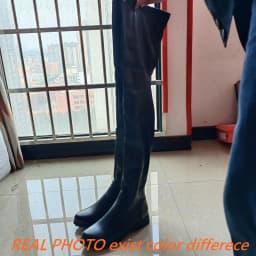 ASILETO New Winter Autumn Over Knee Boots 3.5cm Square Heel Round Toe Leather Thigh High Fashion Big Size 45 46 47 48 US17