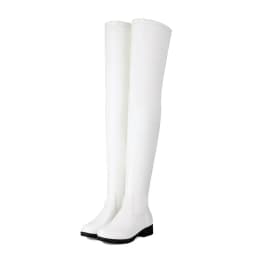 ASILETO New Winter Autumn Over Knee Boots 3.5cm Square Heel Round Toe Leather Thigh High Fashion Big Size 45 46 47 48 US17