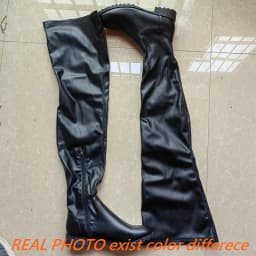 ASILETO New Winter Autumn Over Knee Boots 3.5cm Square Heel Round Toe Leather Thigh High Fashion Big Size 45 46 47 48 US17