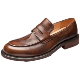 British Penny Loafers Top Layer Cowhide Bean Shoes Handmade Men's Loafers Casual Leather Shoes