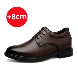 High End Brand Office Business Dress Shoes Men's Inner Height Shoes Thick Soled Simple Black Men's Genuine Leather Casual Shoes