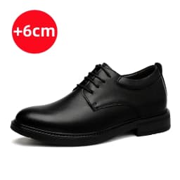 High End Brand Office Business Dress Shoes Men's Inner Height Shoes Thick Soled Simple Black Men's Genuine Leather Casual Shoes