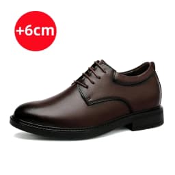 High End Brand Office Business Dress Shoes Men's Inner Height Shoes Thick Soled Simple Black Men's Genuine Leather Casual Shoes