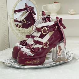 Original Design Lolita High Heeled Shoes Women Round Head Thick Sole Cute Shoes Female Versatile Elegant Mary Jane Pumps