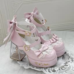 Original Design Lolita High Heeled Shoes Women Round Head Thick Sole Cute Shoes Female Versatile Elegant Mary Jane Pumps