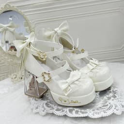 Original Design Lolita High Heeled Shoes Women Round Head Thick Sole Cute Shoes Female Versatile Elegant Mary Jane Pumps