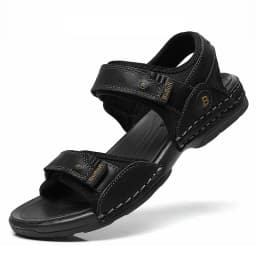 First-Layer Cowhide Men's Sports Sandals, Open-Toe Outdoor Non-Slip Sandals, Casual Men's Shoes, Outdoor Fashion Beach Shoes, Li