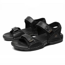 First-Layer Cowhide Men's Sports Sandals, Open-Toe Outdoor Non-Slip Sandals, Casual Men's Shoes, Outdoor Fashion Beach Shoes, Li