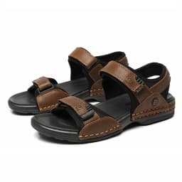 First-Layer Cowhide Men's Sports Sandals, Open-Toe Outdoor Non-Slip Sandals, Casual Men's Shoes, Outdoor Fashion Beach Shoes, Li