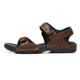 First-Layer Cowhide Men's Sports Sandals, Open-Toe Outdoor Non-Slip Sandals, Casual Men's Shoes, Outdoor Fashion Beach Shoes, Li