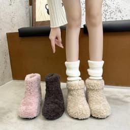 AIIYUQI Women's Snow Boots With Invisible 8CM Height Increase 2026 Winter New Plush Short Boots Furry Warm Women's Ankle Boots