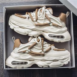 Men's Chunky Casual Sneakers Four Seasons Breathable Lightweight Outdoor Running Shoes Fashion Youth Soft-Sole Speed Sports Shoe