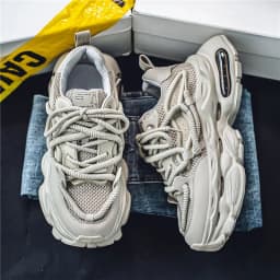 Men's Chunky Casual Sneakers Four Seasons Breathable Lightweight Outdoor Running Shoes Fashion Youth Soft-Sole Speed Sports Shoe