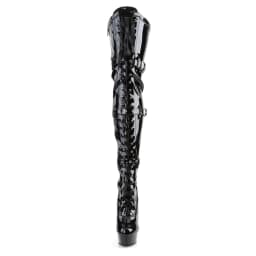 15CM Stripper Knee Boots | Steel Pipe Dance Knee Boots | Black Strapped Thigh Boots | Suitable for Stage Dancing in Nightclubs