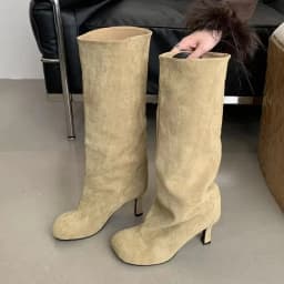 Aneikeh Street Punk Style Round Toe Women Knee-High Boots Sexy Thin Heels Shoes Winter Female Modern Long Booties