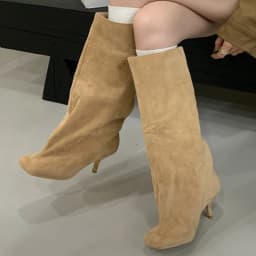 Aneikeh Street Punk Style Round Toe Women Knee-High Boots Sexy Thin Heels Shoes Winter Female Modern Long Booties
