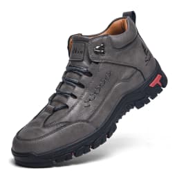 Men's High-Top Round-Toe Fashion Boots Lace-Up Outdoor Hiking Shoes Spring/Fall Thick-Sole Casual Oversized Men's Shoes