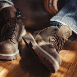 Maden Men's Vintage Splice Suede Work Boots Chunky Sole Round Toe Combat Boots Lace-Up Ankle Boots for Desert Hiking & Casual