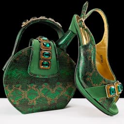 doershow High Quality African Style Ladies Shoes And Bags Set Latest orange Italian Shoes And Bag Set For Party SMM1-1