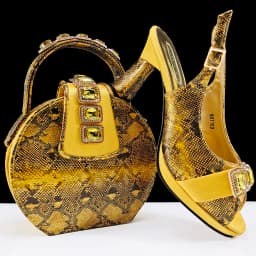 doershow High Quality African Style Ladies Shoes And Bags Set Latest orange Italian Shoes And Bag Set For Party SMM1-1