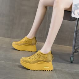CICIYANG 8cm Thick-soled Women Hollow Sandals 2025 Summer New Casual Large-size Non-slip Female Sneakers Shoes Breathable Sandal