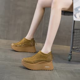 CICIYANG 8cm Thick-soled Women Hollow Sandals 2025 Summer New Casual Large-size Non-slip Female Sneakers Shoes Breathable Sandal