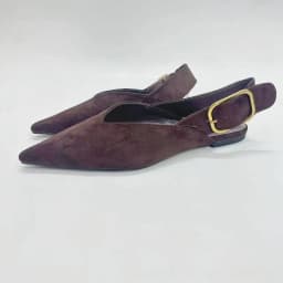 Pointed Toe Women Slingback Flats Back Strap High Quality Faux Suede Designer Brand Casual Daily Retro Female Roman Shoes