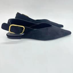 Pointed Toe Women Slingback Flats Back Strap High Quality Faux Suede Designer Brand Casual Daily Retro Female Roman Shoes