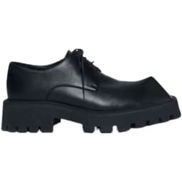 2025 Men's Big Head Leather Niche Design Casual Platform Rhino Horn Square Single Sneakers Derby Shoes