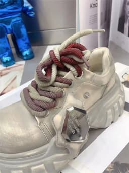 2025 Women Small Man Height Increase New Polished Leather Lace-up Muffin Bottom Thick Sole Low Top Versatile Casual Dad Shoes
