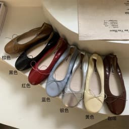 2026 Spring Round Toe Flat Casual Shoes Women Flats Ballet Female Ballerina Soft Moccasins Female Bow Knot Shallow Classic Mujer