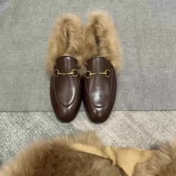 2024 New Summer Round Head Half Slippers Women's Cowhide Fashion INS Casual Lazy Flat Bottom Slippers Wool Breathable Sandals