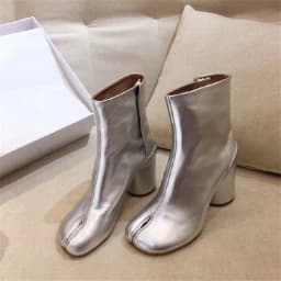 New Brand Design Tabi Boots Women Round High Heels Woman Shoes Fashion Split Toe Ankle Boots Women Botas De Mujer Zapatos Mujer