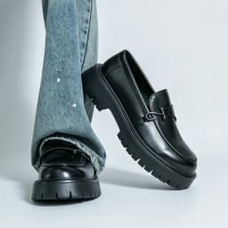 Men 4.5CM Height Increasing Loafers Thick Platform Leather Shoes Slip On Metal Buckle Business Casual Non Slip Work Dress Shoes