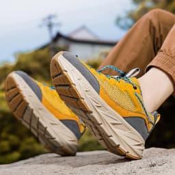 Men's Hiking Shoes Breathable Mesh Leather Upper Non-slip Rubber Sole Outdoor Casual Trekking Walking Shoes Size 39-45