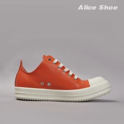 Gothic Designer Women Trainer Casual Low Top Men Sneaker Quality Orange Lace-up Leather Luxury Shoe Punk Platform Street Trainer