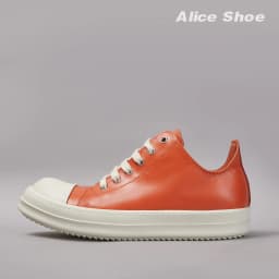 Gothic Designer Women Trainer Casual Low Top Men Sneaker Quality Orange Lace-up Leather Luxury Shoe Punk Platform Street Trainer